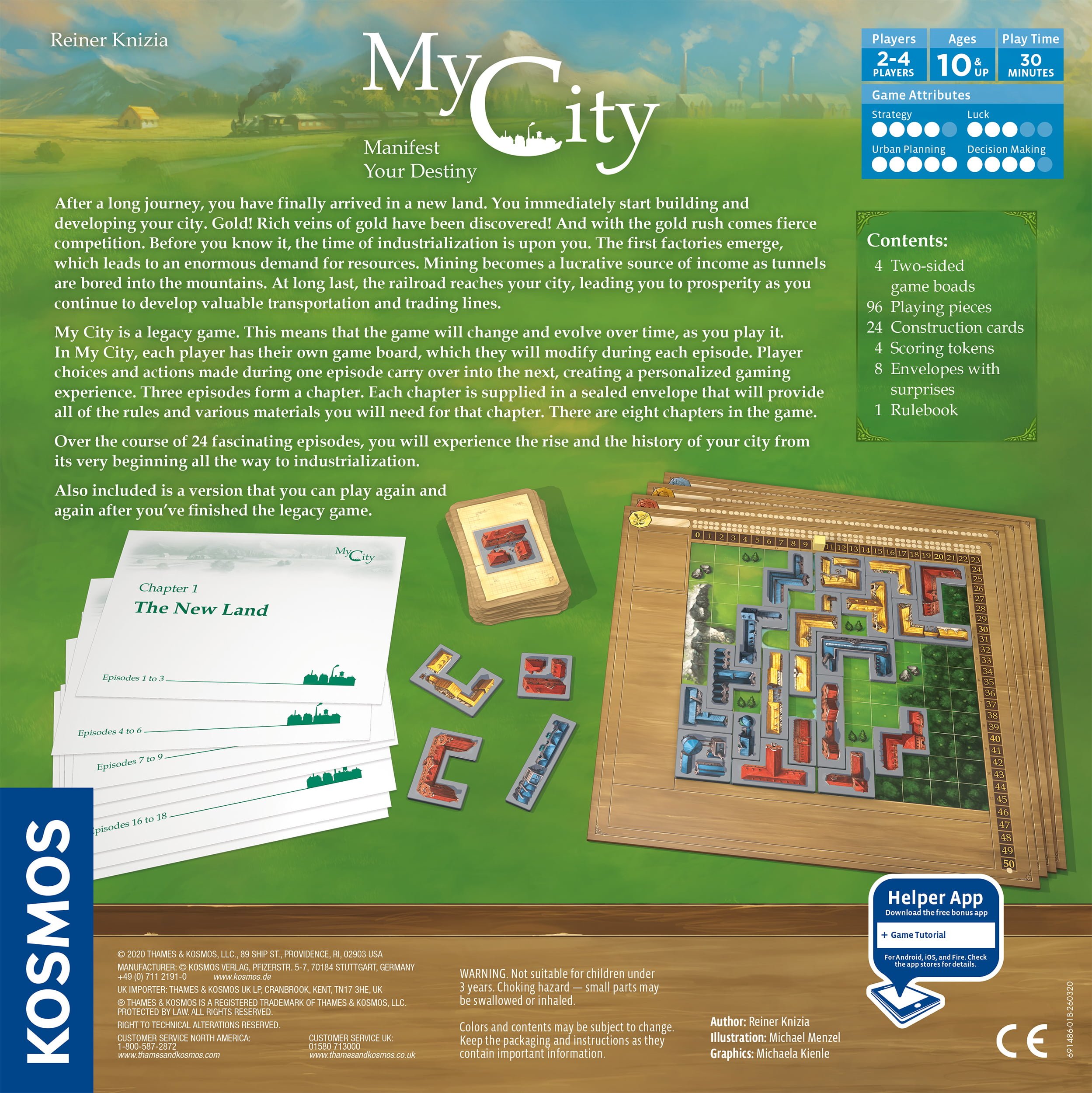 Thames & Kosmos My City | Family – Friendly | Legacy Board Game | Kosmos  Games | 2 to 4 Players | Ages 10 and Up | Award Winning Designer Reiner