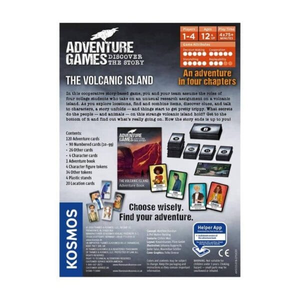 adventure games volcanic island back box